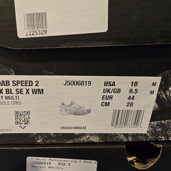 Merrell White Mountaineering X Moab Speed 2 GORE-TEX Grey J5006819 Mens Sz 10 - Picture 10 of 13